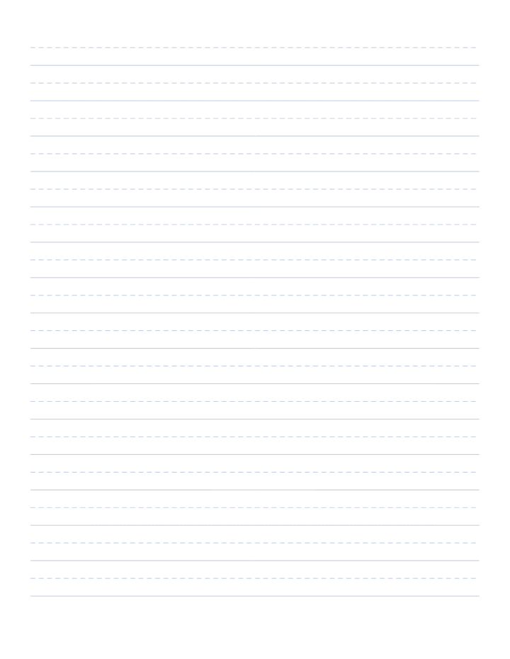 Dotted Midline Handwriting Paper printable PDF preview — letter size