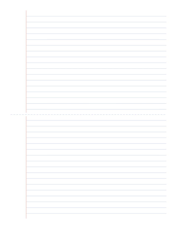 Half-Page Lined Paper (2 Per Sheet) printable PDF preview — letter size