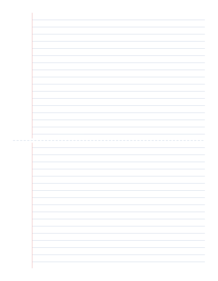 Half-Page Lined Paper (2 Per Sheet) printable preview
