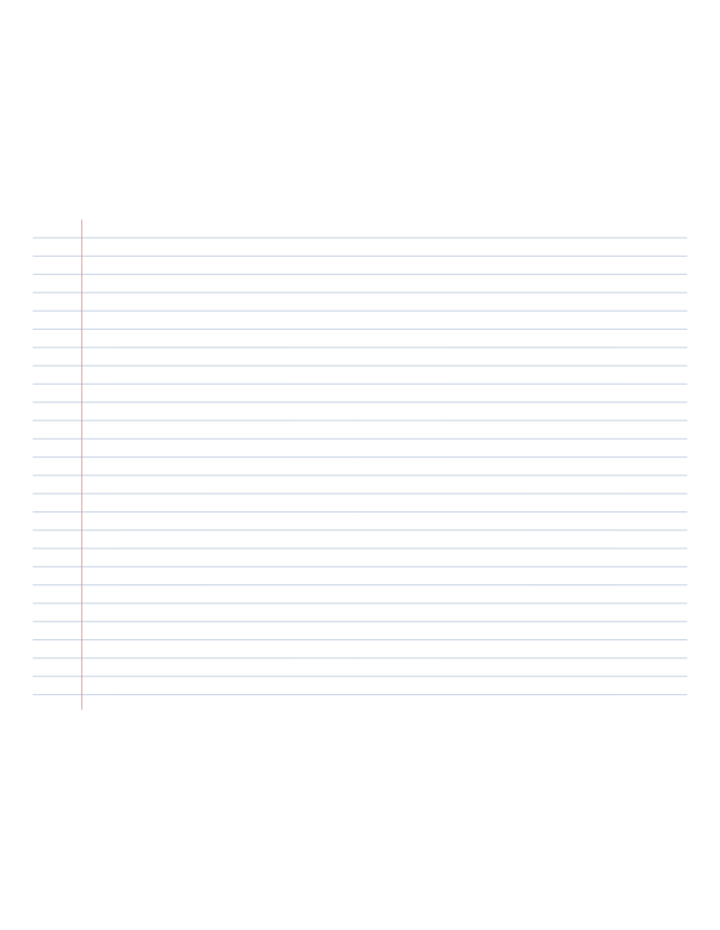 Landscape Lined Paper (Horizontal) printable preview