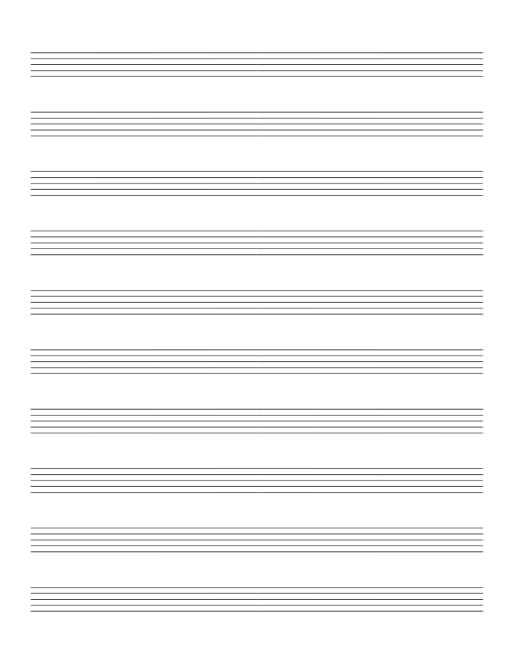Music Staff Paper (Blank Sheet Music) printable preview